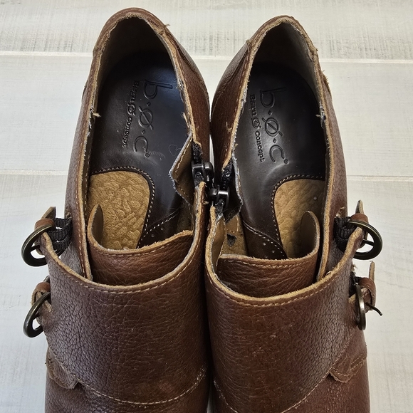 {8.5} B.O.C. Shootie Boot Double Monk Buckle Strap Brown Women's - Picture 8 of 16